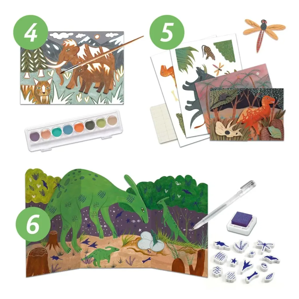 Djeco Bastelset, Kreativitätsset, Multi Activity Kit - Dinosaurier