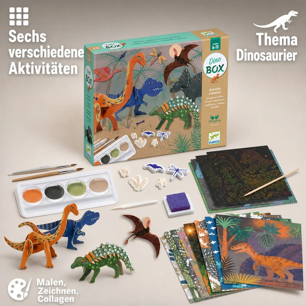 Djeco Bastelset, Kreativitätsset, Multi Activity Kit - Dinosaurier