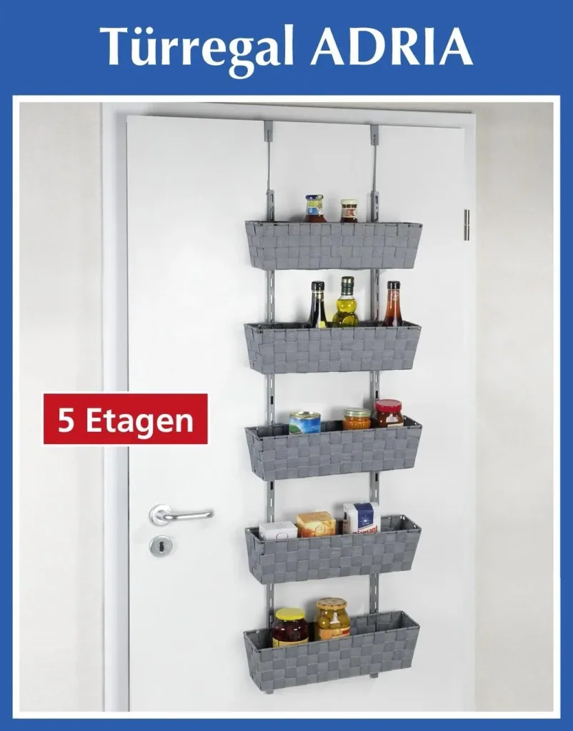 Türregal "Adria", 5 Etagen, Grau
