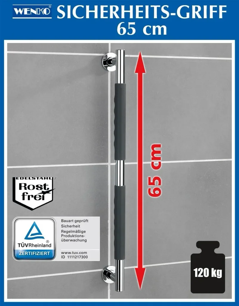Wandhaltegriff Secura Edelstahl, 65cm
