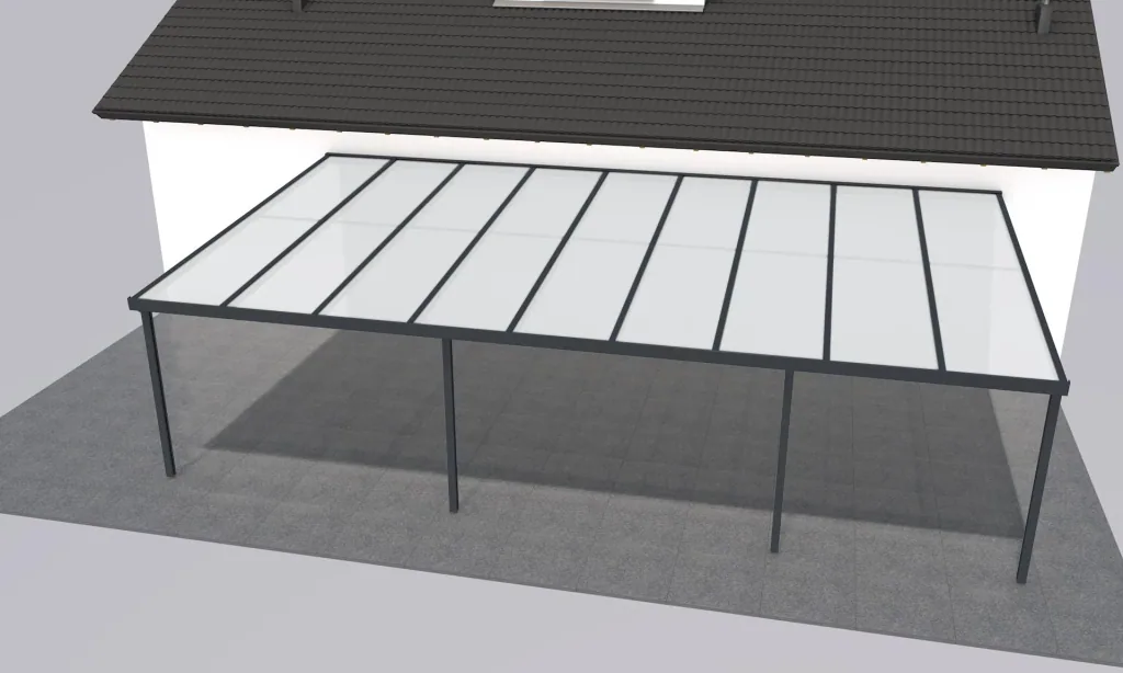 Terrassendach Premium, anthrazit, 9135 x 5060 mm - Klima blue