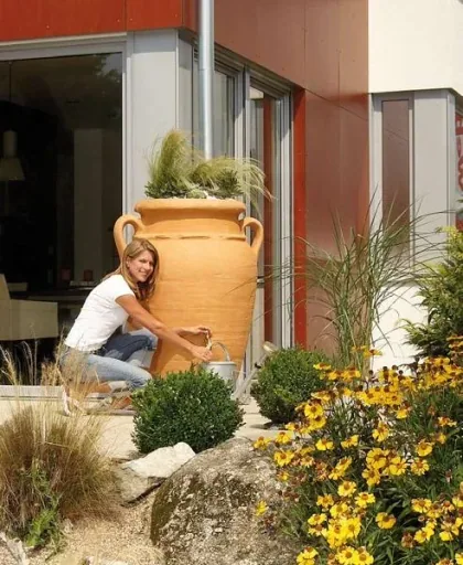 2 in 1 Regentonne "Antik Amphore" - 600 L, terrakotta