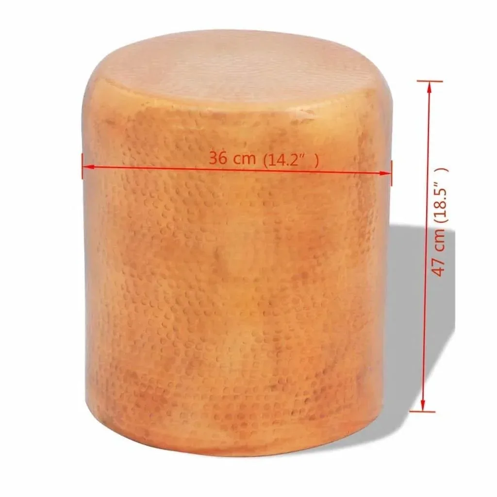 Hocker / Beistelltisch gehämmertes Aluminium Bronze / Kupfer Farbe