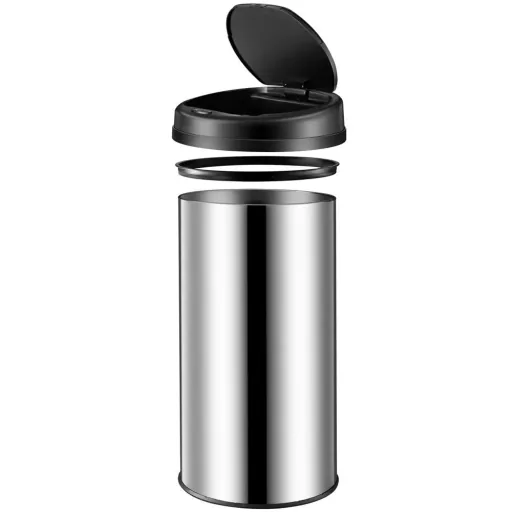 Automatischer Edelstahl-Mülleimer mit Sensor - 56 L - Silber