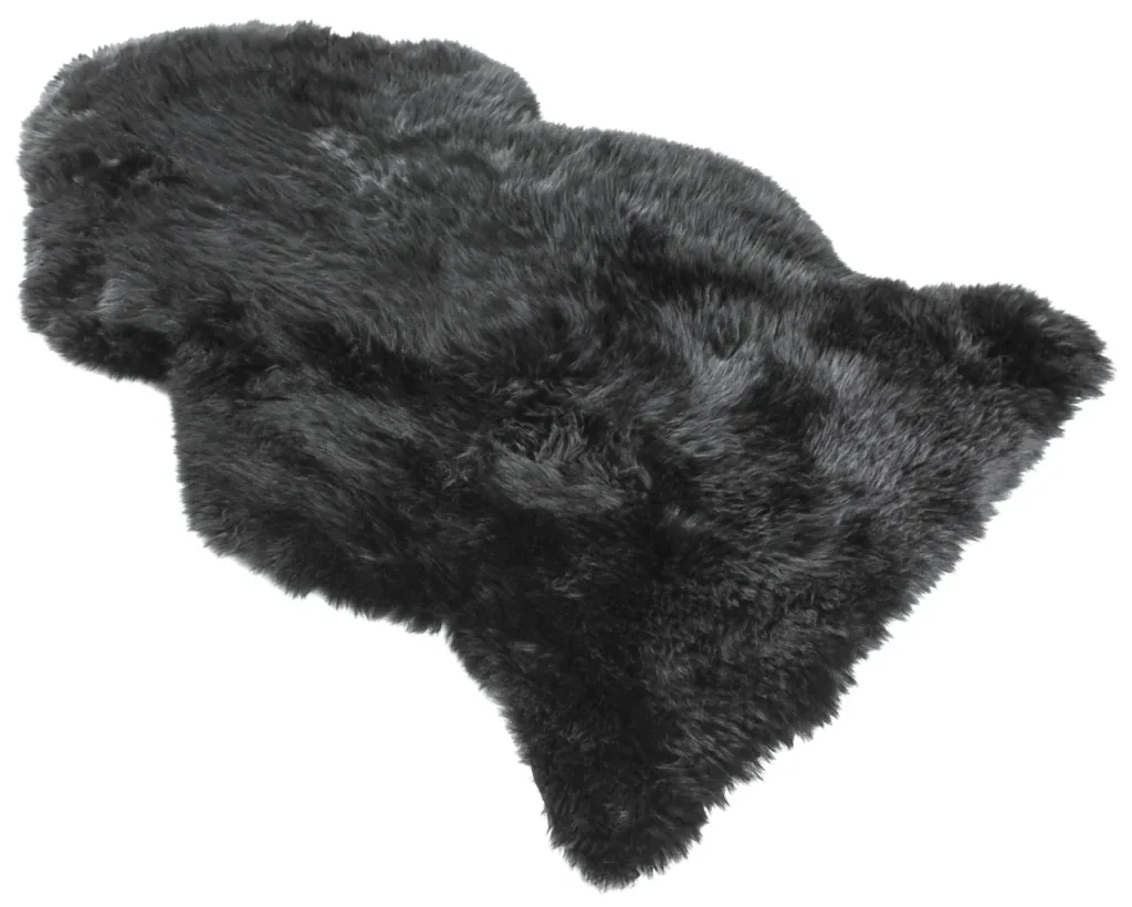 Lammfell in Tierform Beal, schwarz, 100-105 cm lang