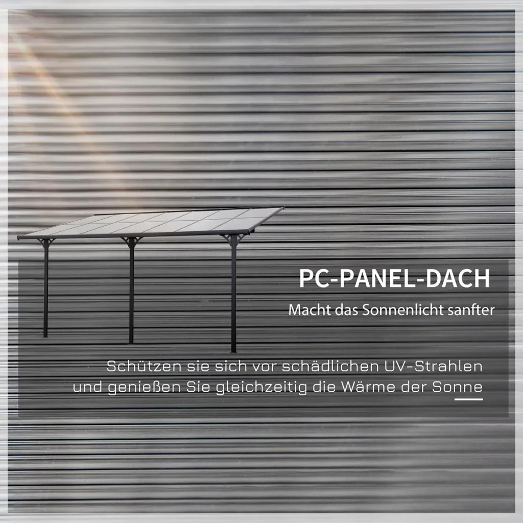 Pergola Pavillon 4 x 3 m Gartenpavillon Überdachung Zelt 225-270 cm höhenverstellbar Sonnenschutz Terrassendach Anbaupa