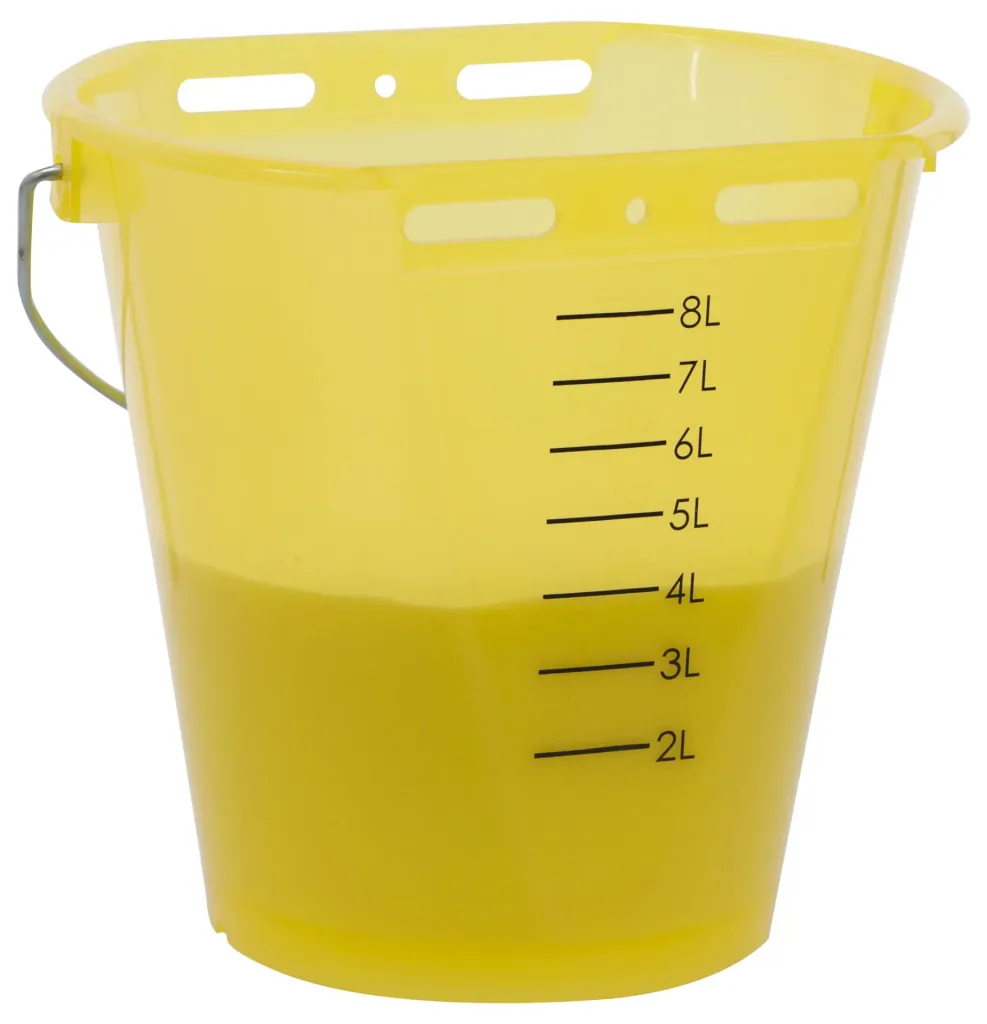 Kälber Tränkeeimer 8 l, gelb transparent mit Skala