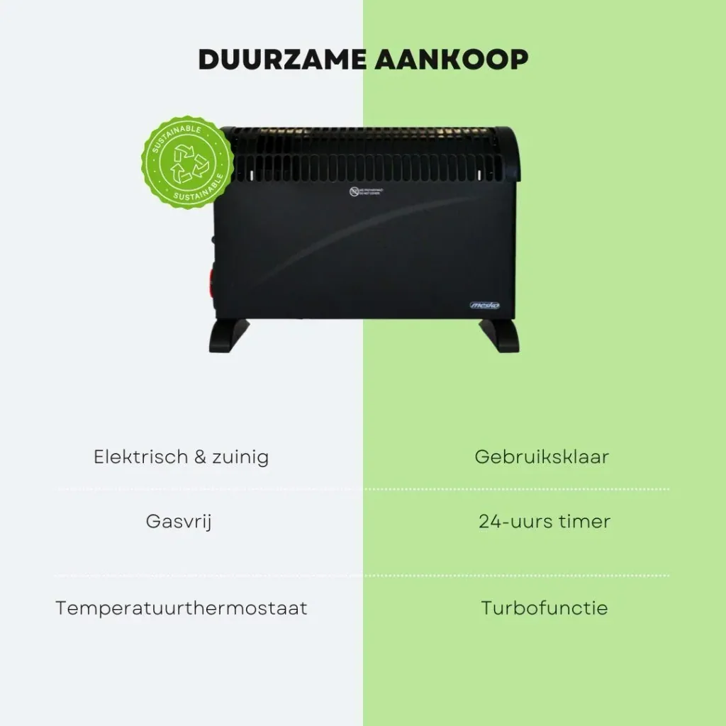 Mesko Elektrokonvektor - 3 Heizstufen - 2000W - bis zu 20m² - Schwarz - einstellbarer Thermostat