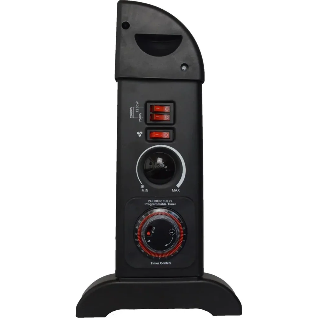Mesko Elektrokonvektor - 3 Heizstufen - 2000W - bis zu 20m² - Schwarz - einstellbarer Thermostat
