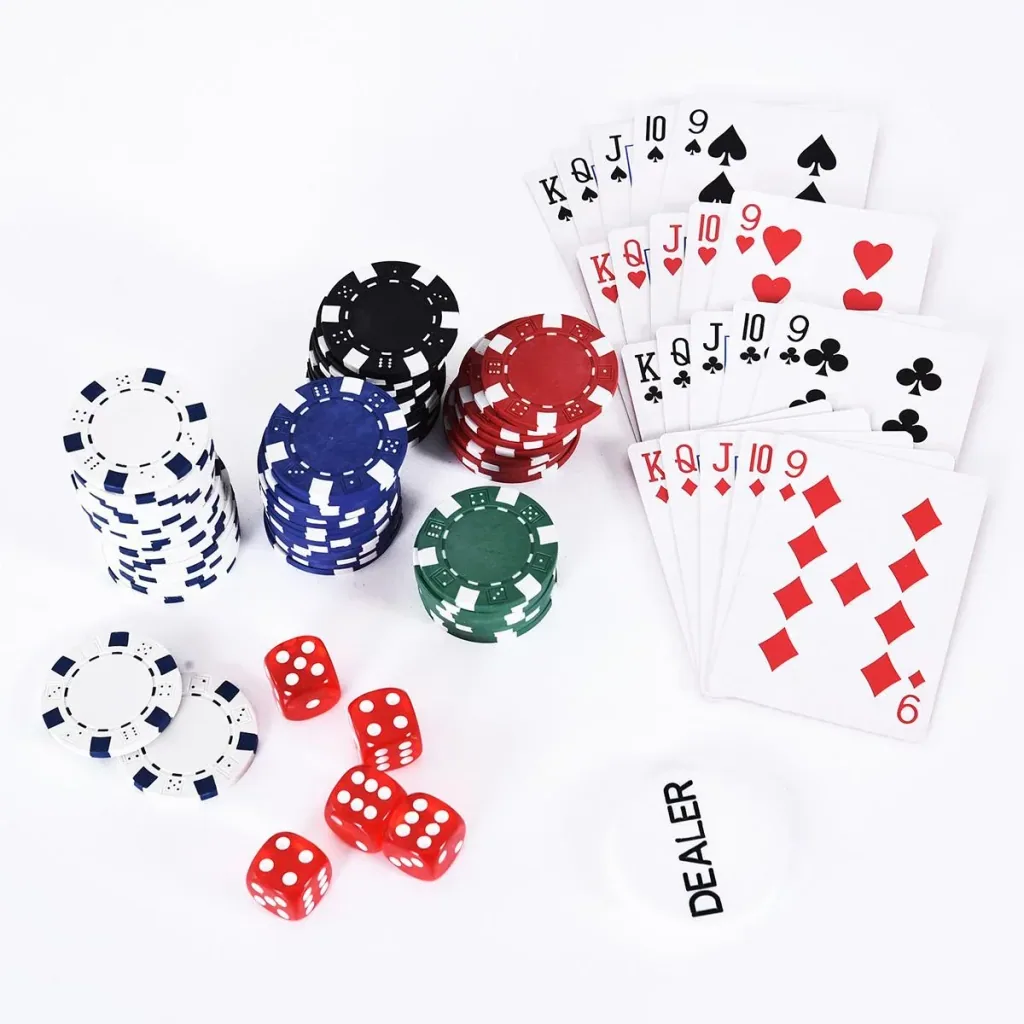Pokerkoffer mit 300 Chips silber