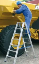 Stufen Doppelleiter 2 x 3 Stufen Leiter Alu