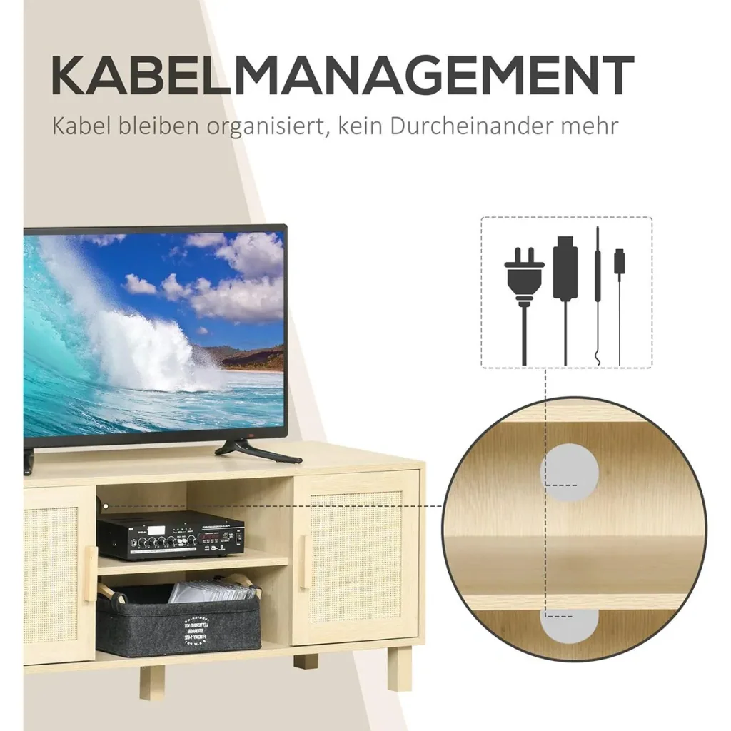 Fernsehschrank mit Rattanoptik natur