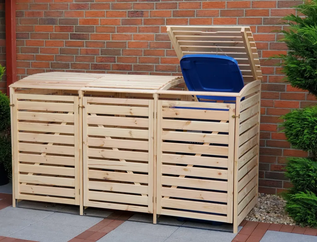 Mülltonnenbox "Vario III" für 3 Tonnen, natur