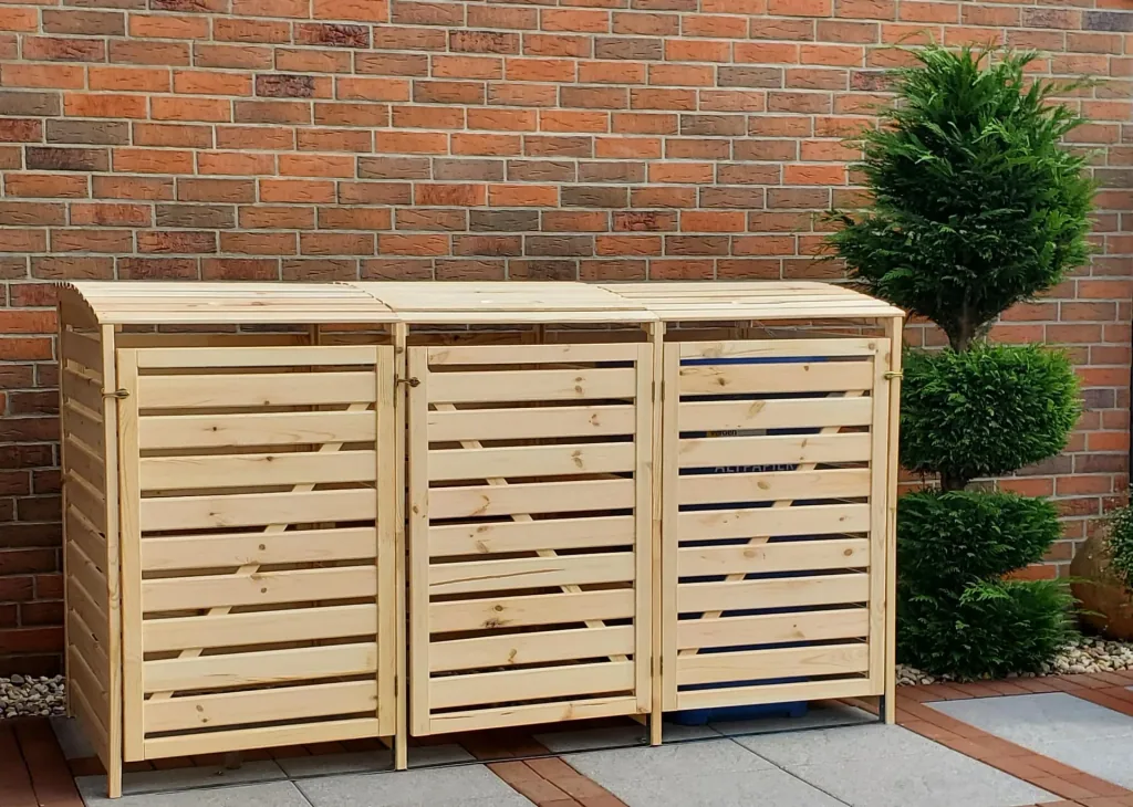Mülltonnenbox "Vario III" für 3 Tonnen, natur