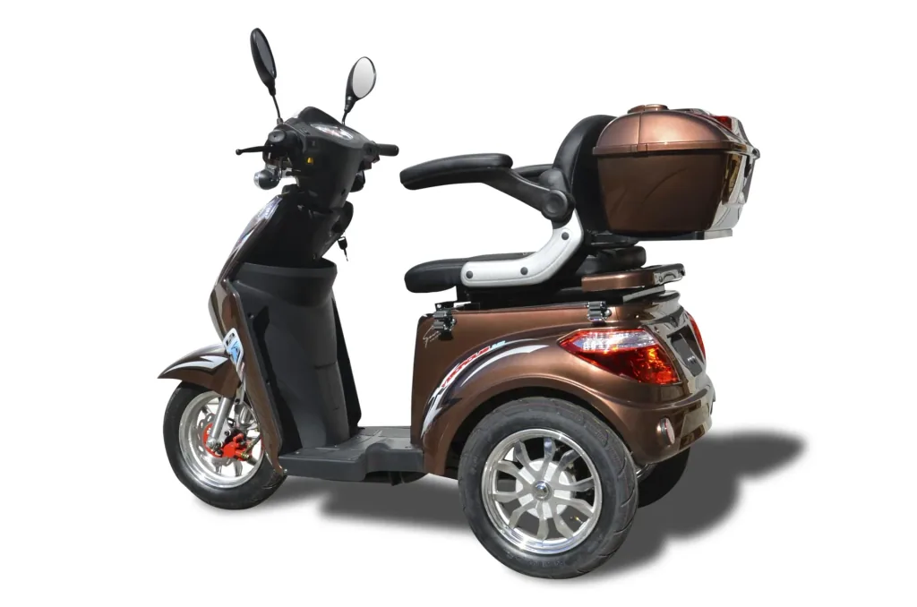 Elektro Dreirad braun - herausnehmbarer Li-Io Akku 30 Ah - 25 km/h - Seniorenmobil