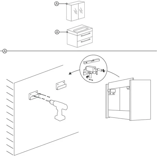 Shallow Badezimmermöbel 100cm - anthrazit
