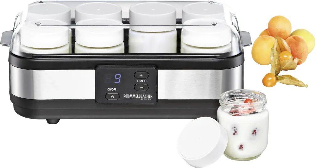Joghurtbereiter „JG 40“, 8 Portionsbehälter, je 150 ml, Edelstahl, 40 Watt