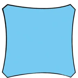SONNENSEGEL - VIERECK - 5 x 5 m - HIMMELBLAU