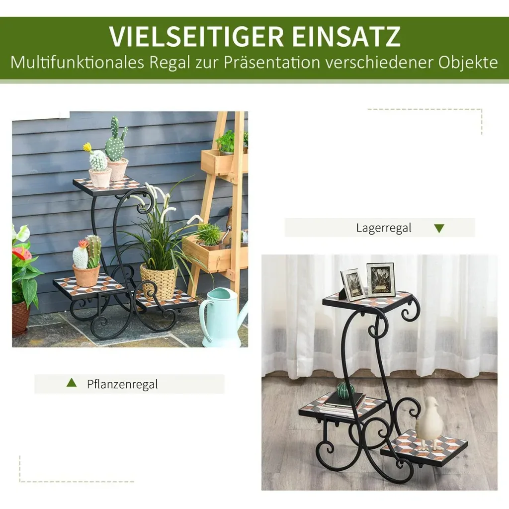 Blumenständer mit Mosaikfliesen bunt