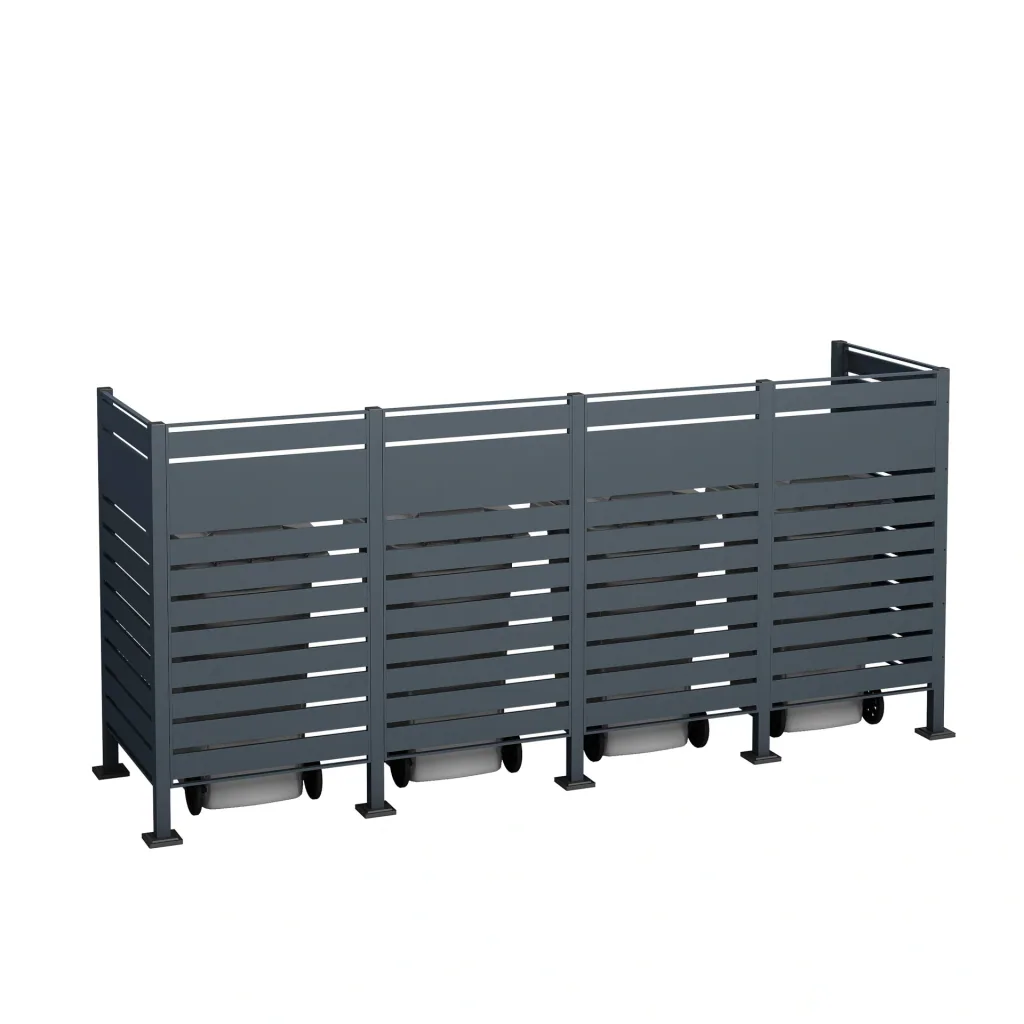 Mülltonnenverkleidung Planum 4er Box, 150 cm, anthrazit