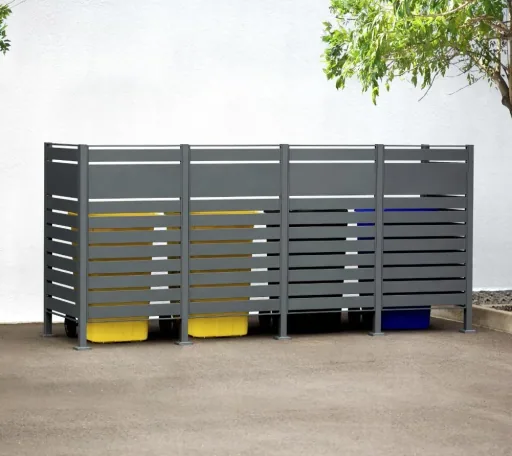Mülltonnenverkleidung Planum 4er Box, 150 cm, anthrazit