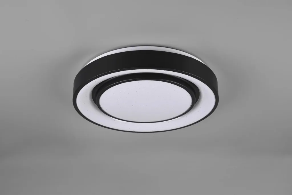 LED-Deckenleuchte MONA, 20 W, 3000-6000K, 2400 lm, RGB, Alu schwarz matt, Kunststoff weiß