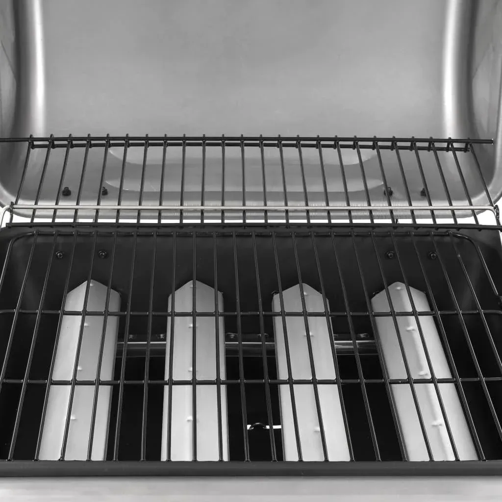 Gasgrill mit 4 Brennern schwarz und silber