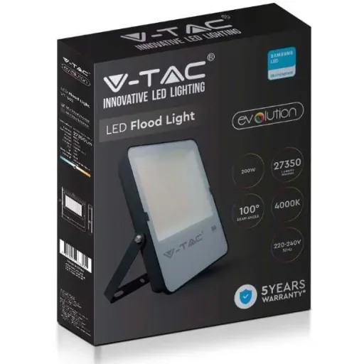 VT-302 LED-Flutlicht - 200 W - 27350 Lm - 4000K - schwarz - Extra sparsam
