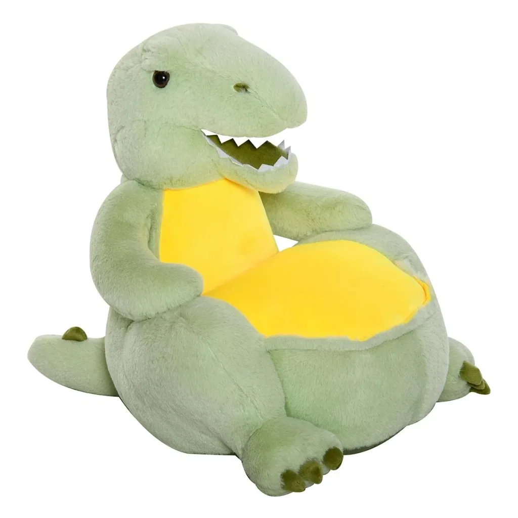 Plüsch-Kindersessel Plüschtier Kinderstuhl Sofa Dinosaurier für Spielzimmer Kinderzimmer für 18-36 Monaten Grün 60 x 55