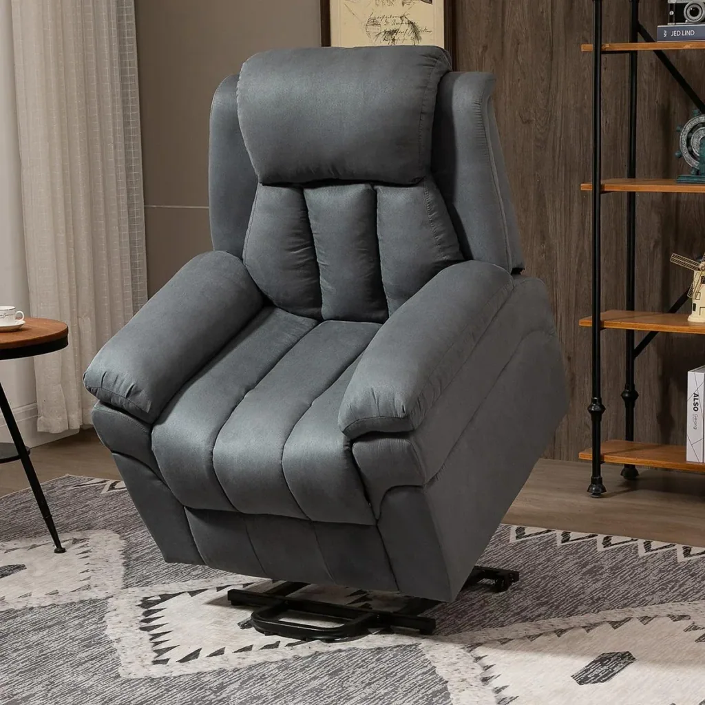 Elektrischer Fernsehsessel Aufstehsessel Relaxsessel Sessel mit Aufstehhilfe, Grau, 96 x 93 x 105 cm