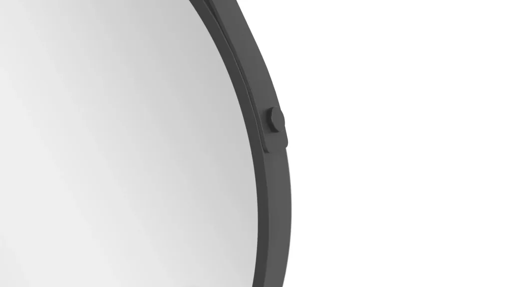 Dekorativer runder Wandspiegel in schwarz matt Ø 50 cm