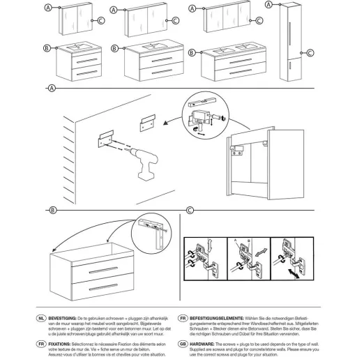 Badezimmermöbel Style 100cm richtig - Weiss