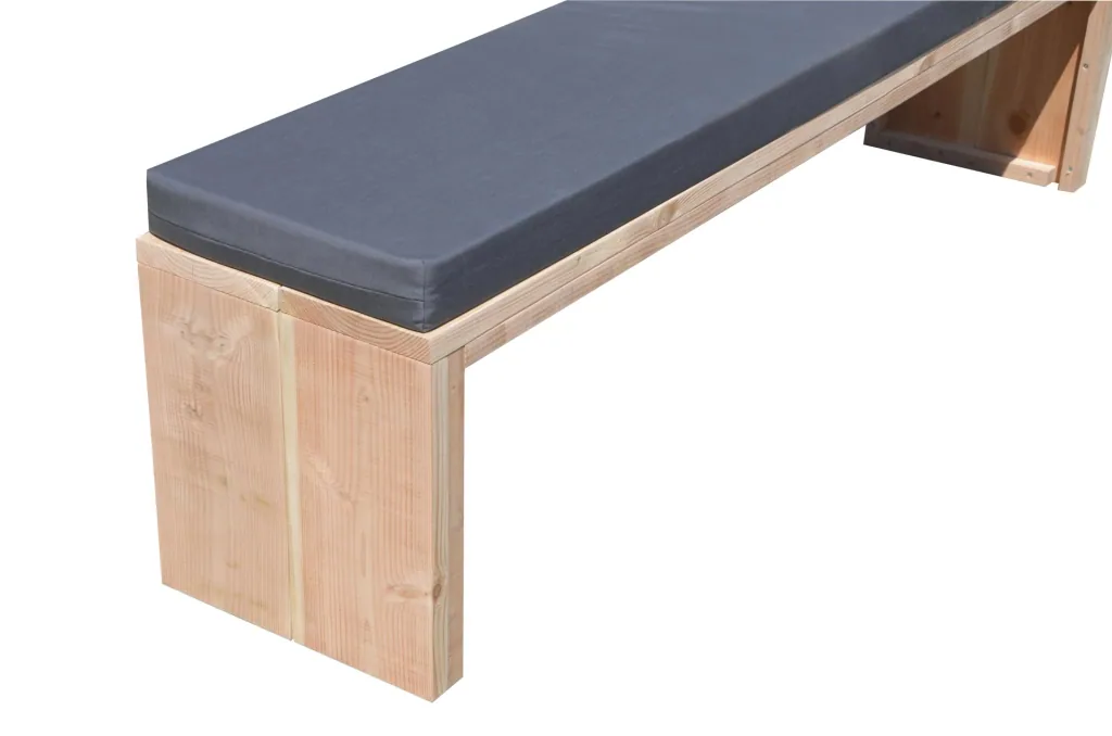 Gartenbank Douglas Holz 150 cm inkl. Wasser- und schmutzabweisendem Kissen Anthrazit