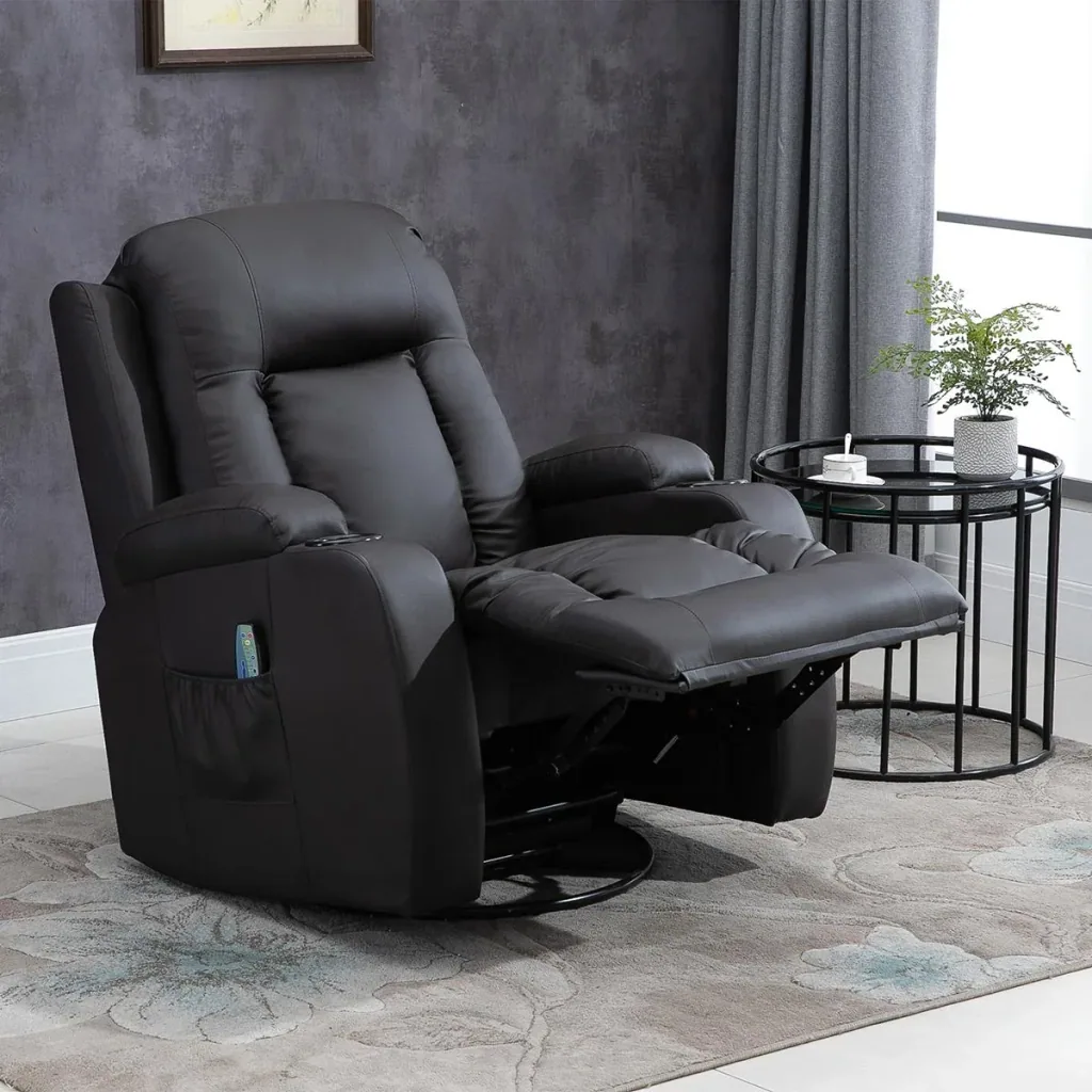 Massagesessel Fernsehsessel Relaxsessel TV Sessel Wärmefunktion Wippenfunktion mit Fernbedienung Liegefunktion Braun 85