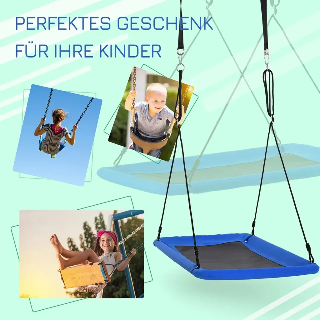 Nestschaukel für Kinder blau, schwarz