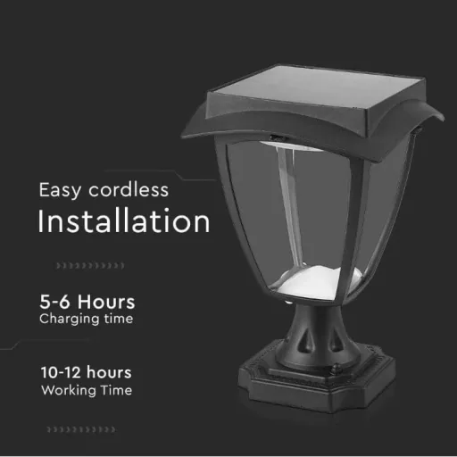 VT-983 Sevilla Solar Sockel Solar LED Lampe - 2 Lichtfarben