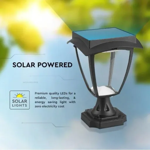 VT-983 Sevilla Solar Sockel Solar LED Lampe - 2 Lichtfarben