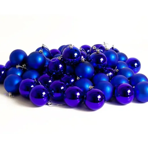 Weihnachtskugeln 54 Stück - Blau - Durchmesser 6cm