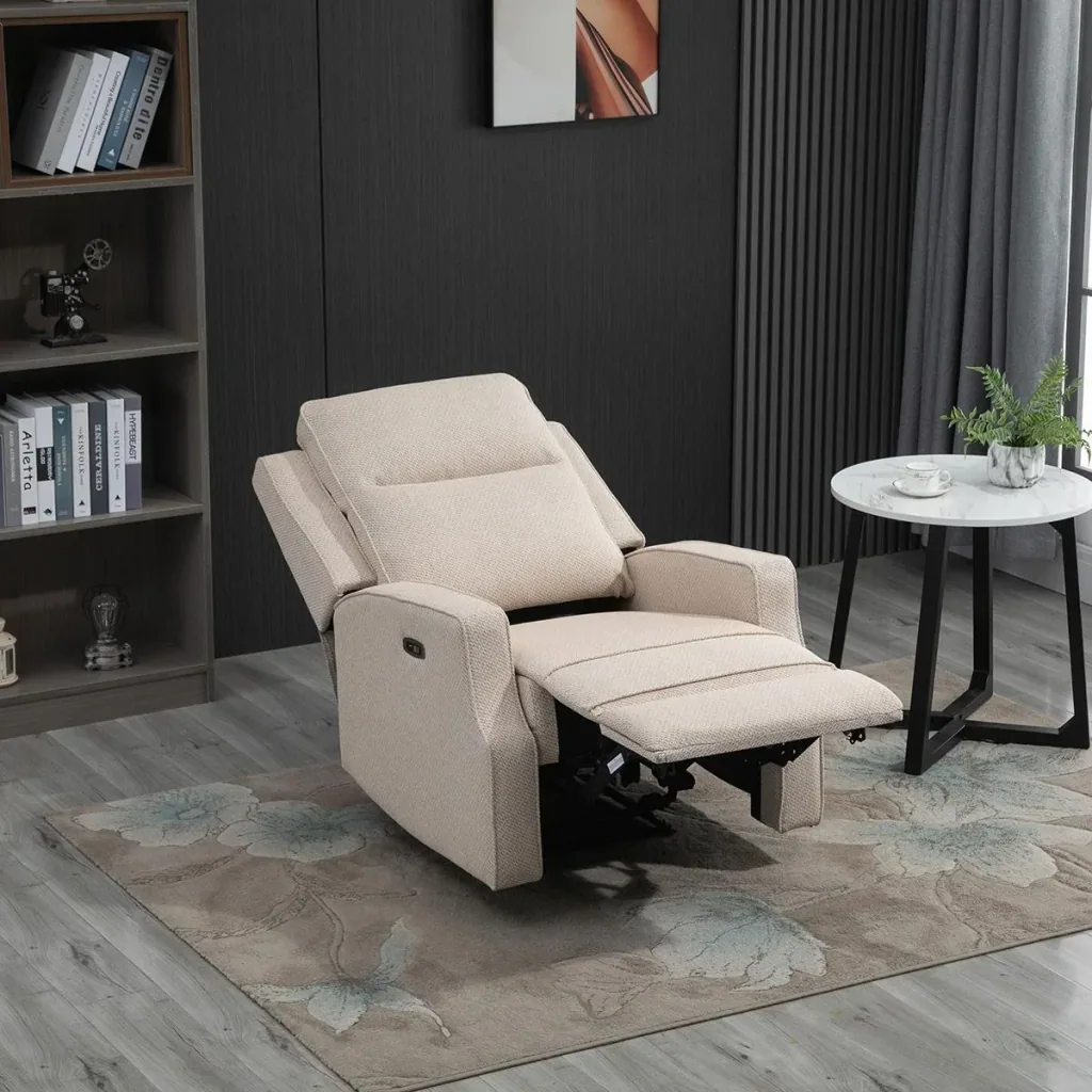 Relaxsessel Liegesessel TV Sessel Zero-Wall Funktion Einzelsofa 150° neigbar Fernsehsessel Polyester Beige 78 x 93 x 10