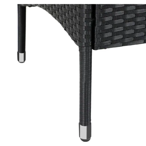 Gartenbank / Love Bench mit Box / Tisch mit Sitzkissen 143x64x87cm - Schwarz