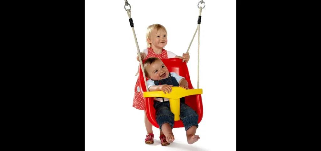 Kleinkinder Turm mit Babyschaukel, Outdoor-Kletterturm für Kleinkinder aus Holz, Babyschaukel, Rutsche, natur