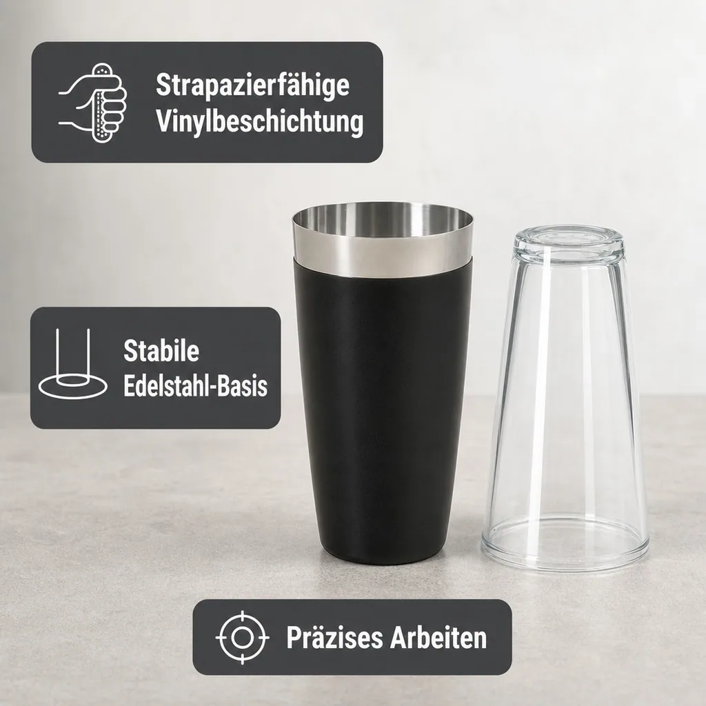 Boston Shaker, Komplett mit Kälteschutz, 28 oz/828 ml