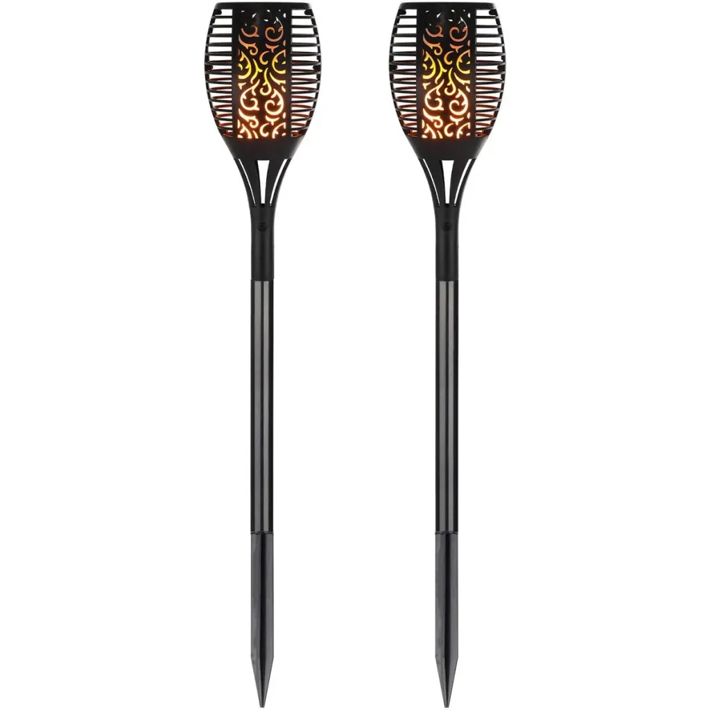 LED-Solartaschenlampe - 2er-Set - Mit Flammeneffekt