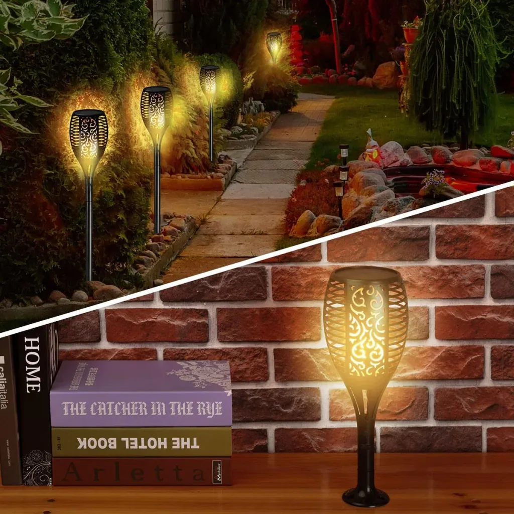 LED-Solartaschenlampe - 2er-Set - Mit Flammeneffekt