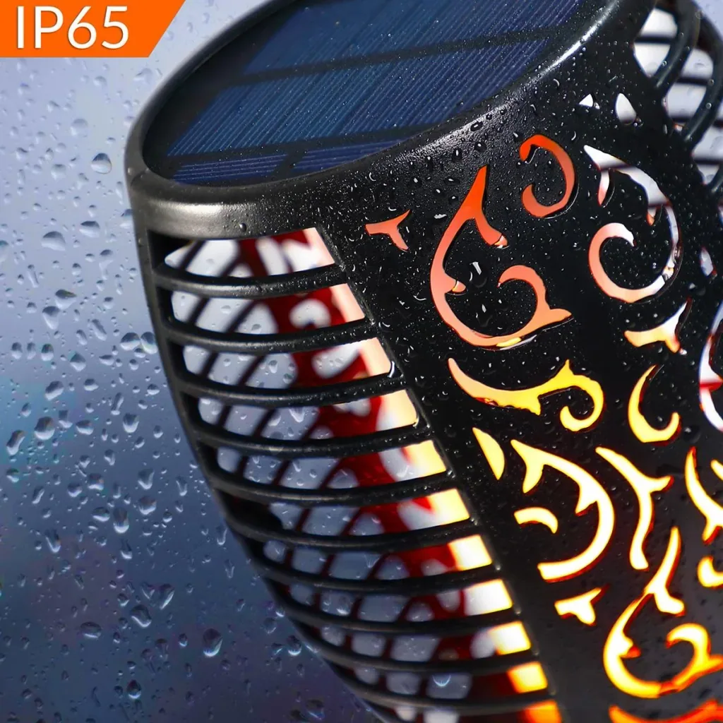 LED-Solartaschenlampe - 2er-Set - Mit Flammeneffekt