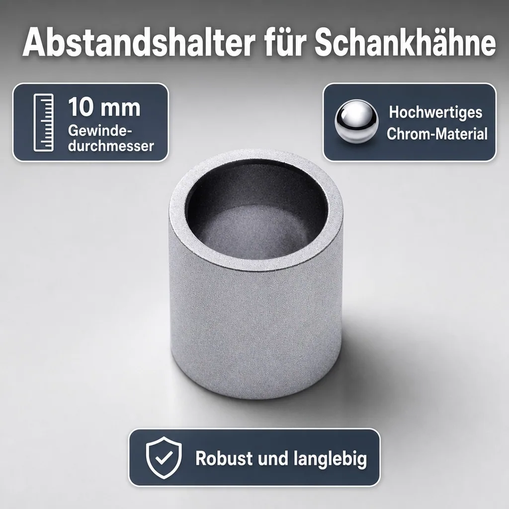 Distanzhülse, Abstandshalter, Abstandshülse - für Schankhahngewinde, 10 mm, Chrom