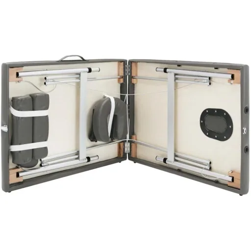 Massageliege 2 Zonen 186x68 cm Aluminiumrahmen anthrazit
