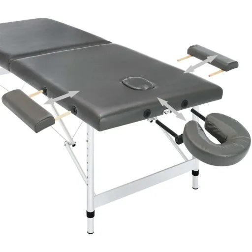 Massageliege 2 Zonen 186x68 cm Aluminiumrahmen anthrazit