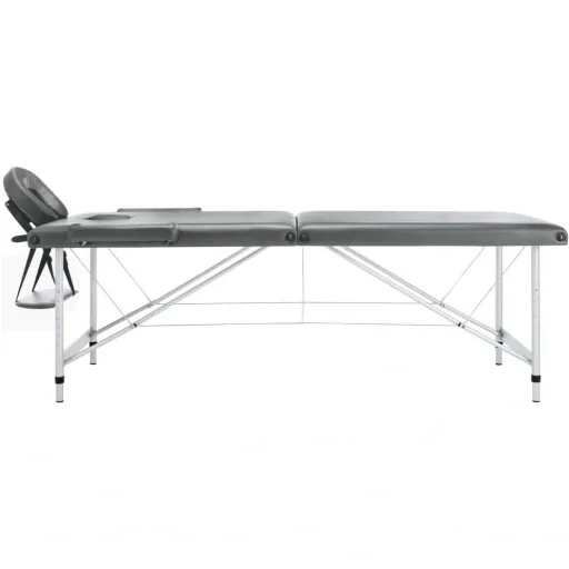 Massageliege 2 Zonen 186x68 cm Aluminiumrahmen anthrazit