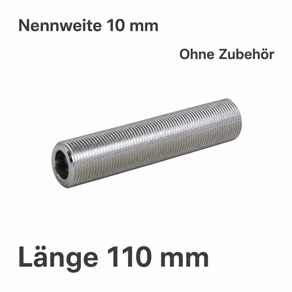 Gewindestutzen, Gewinderohre - beidseitig Einstich, NW 10mm - 5/8 Zoll Gewinde, 110mm